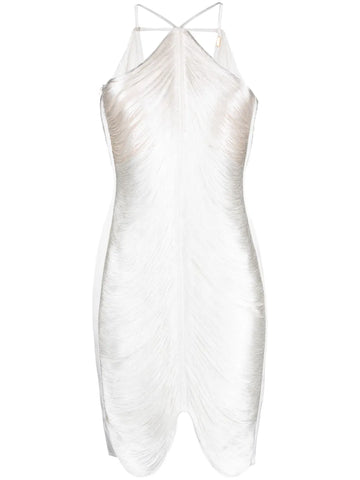 Cult Gaia Mara Halterneck Fringed Minidress