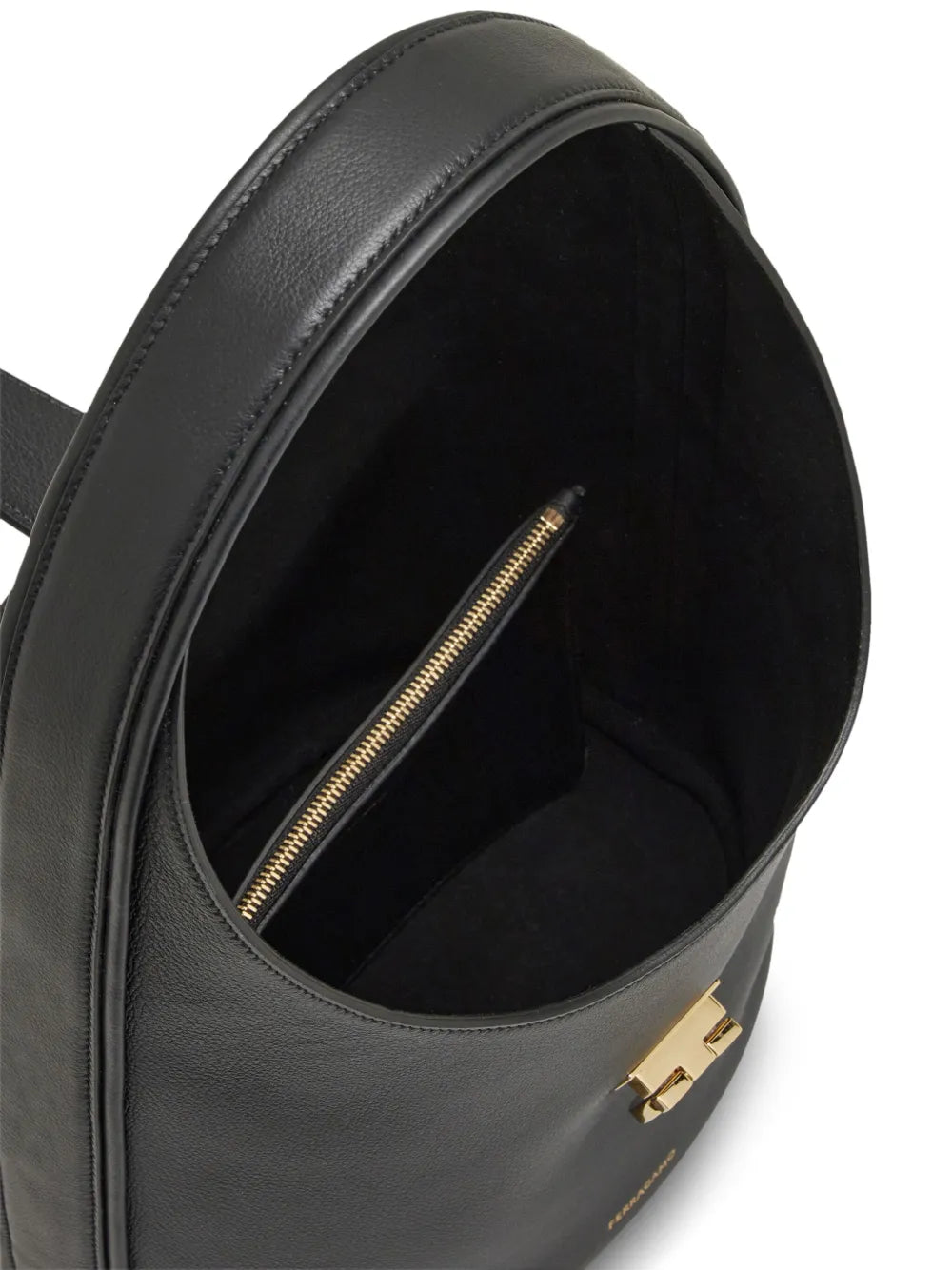 Ferragamo Medium Gancini Buckle Leather Hobo Bag