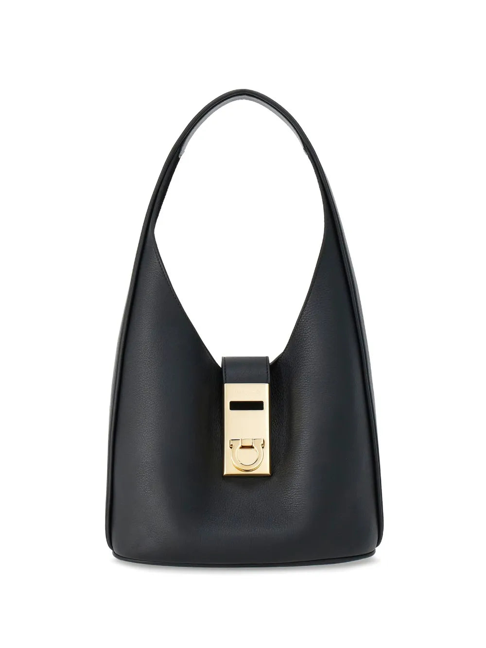 Ferragamo Medium Gancini Buckle Leather Hobo Bag