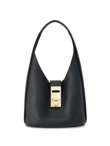 Ferragamo Medium Gancini Buckle Leather Hobo Bag