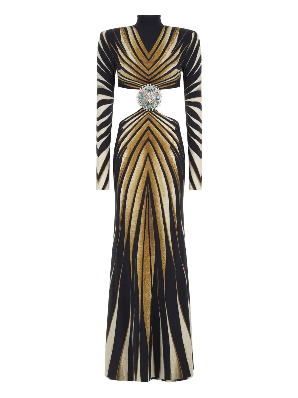 Roberto Cavalli Ray Of Gold Print Gown