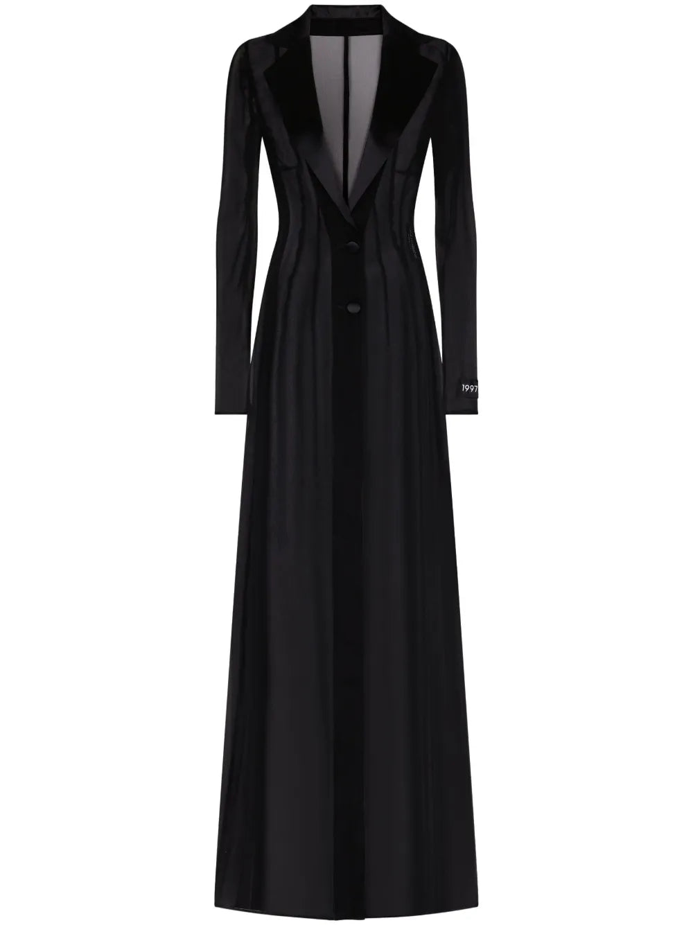 Dolce Gabbana Shawl Lapel Long Sleeve Dress