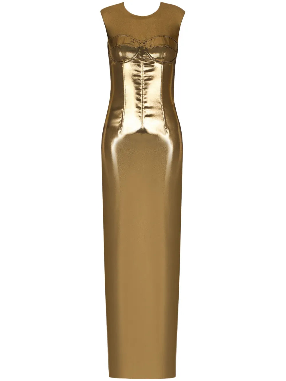 Dolce Gabbana Metallic Bustier Maxi Dress