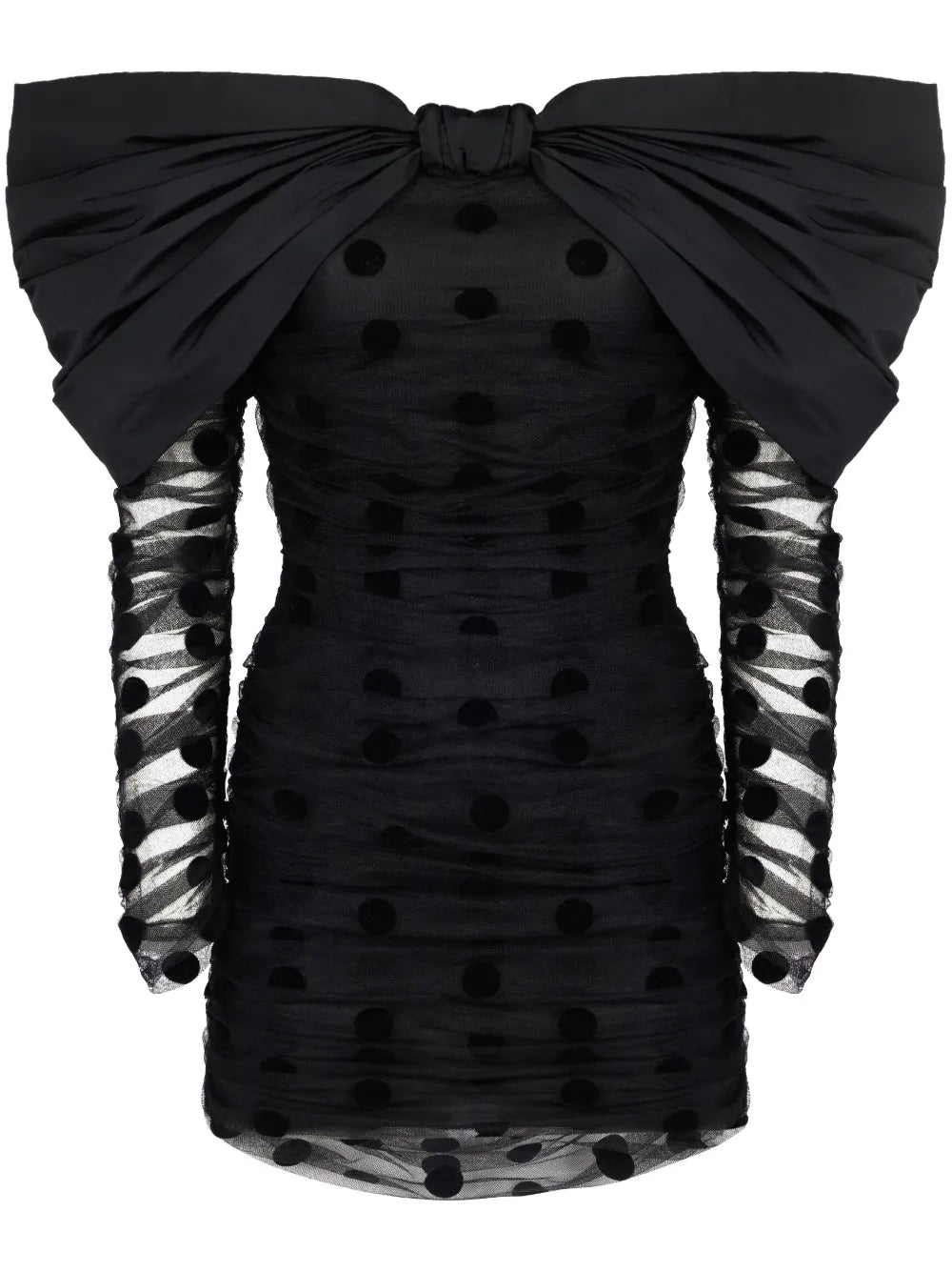 Nina Ricci Oversized Bow Neckline Tulle Dress