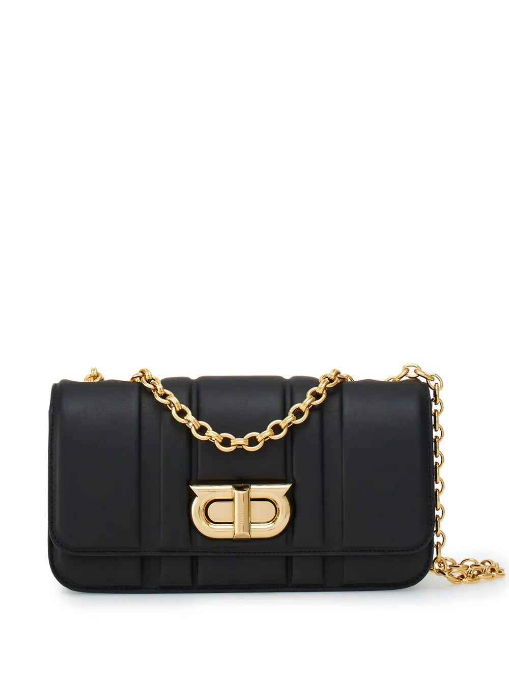 Ferragamo Gancini Plaque Leather Shoulder Bag