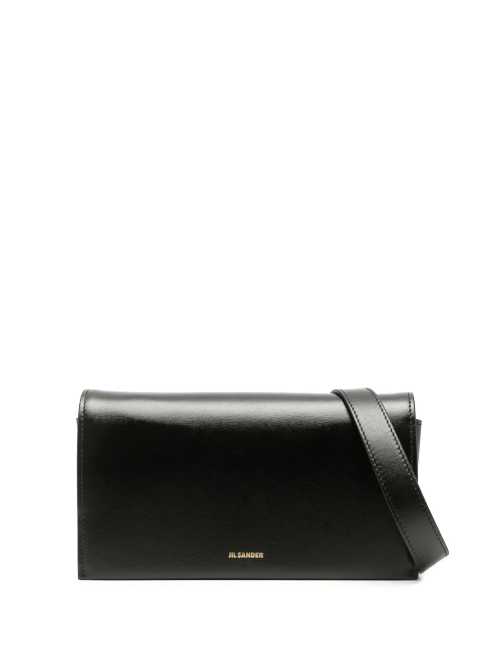 Jil Sander Logo Debossed Leather Shoulder Bag