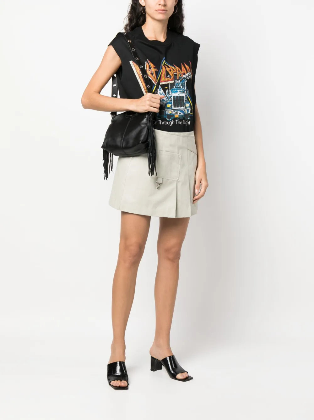 Maje Mini Miss M Leather Shoulder Bag