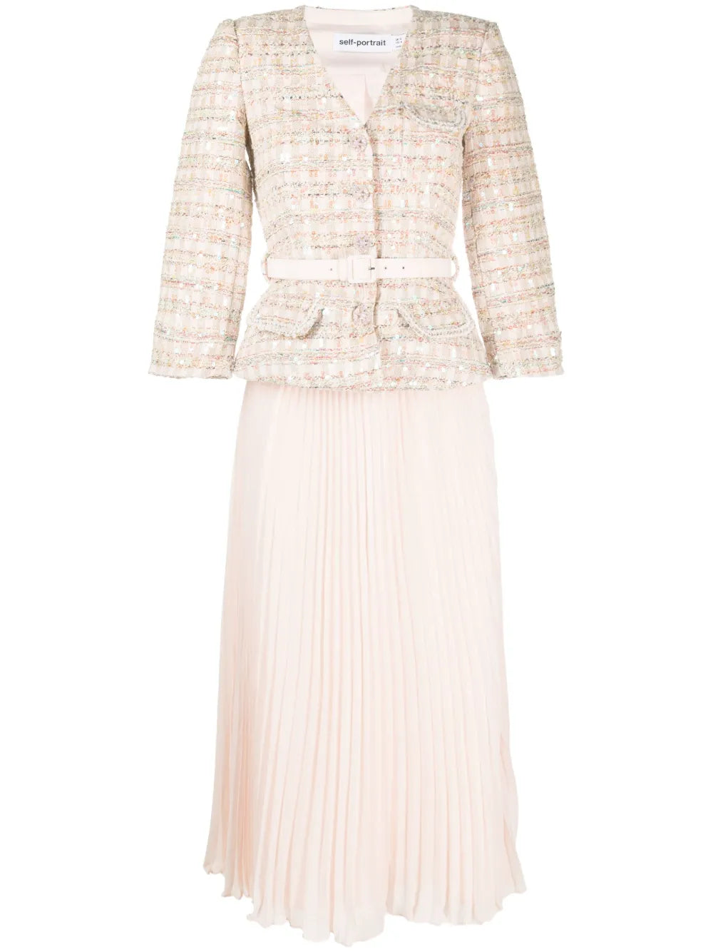 Self Portrait Fully Pleated Flared Dress