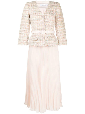 Self Portrait Fully Pleated Flared Dress