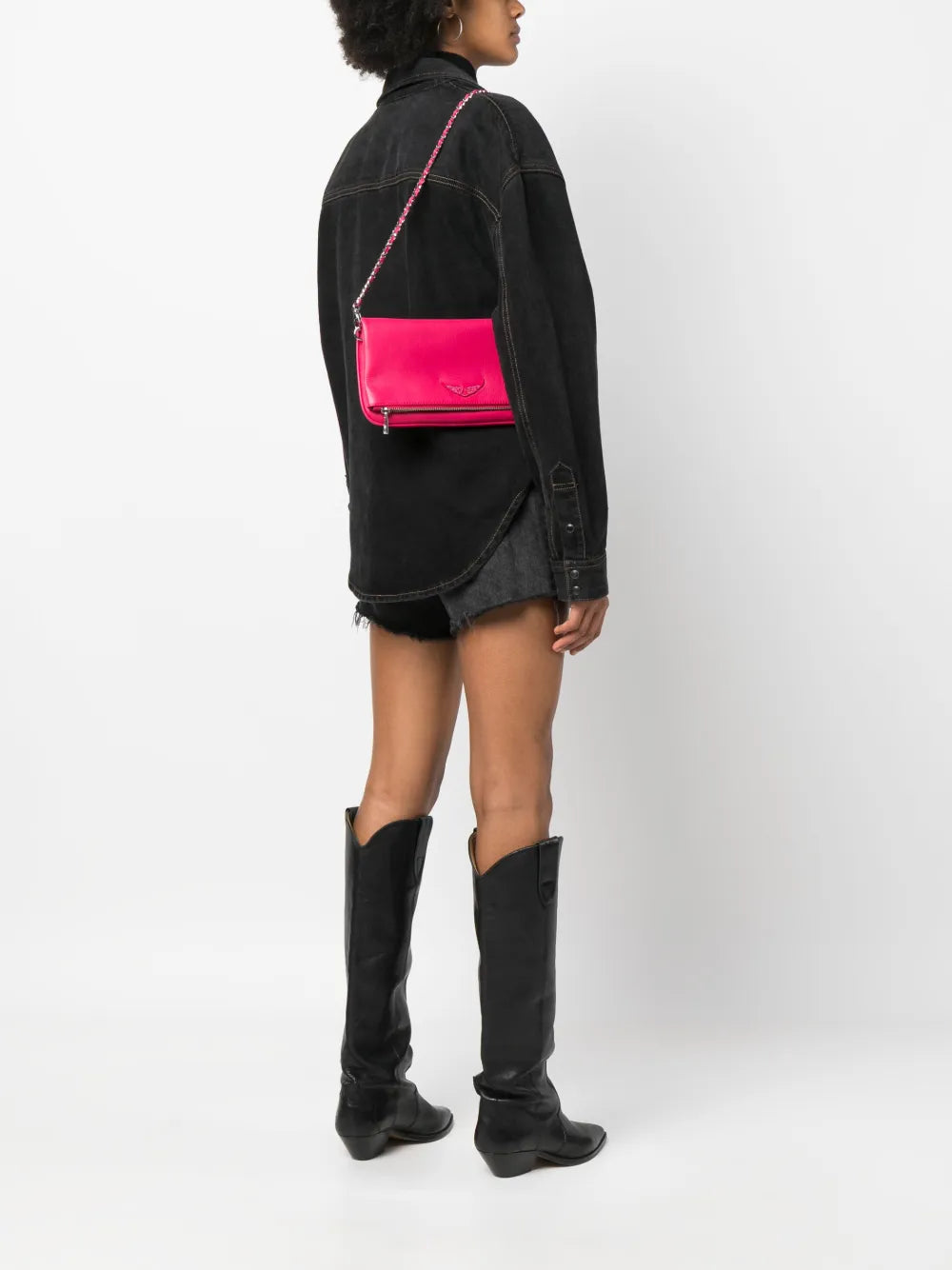 Zadigvoltaire Logo Plaque Leather Shoulder Bag