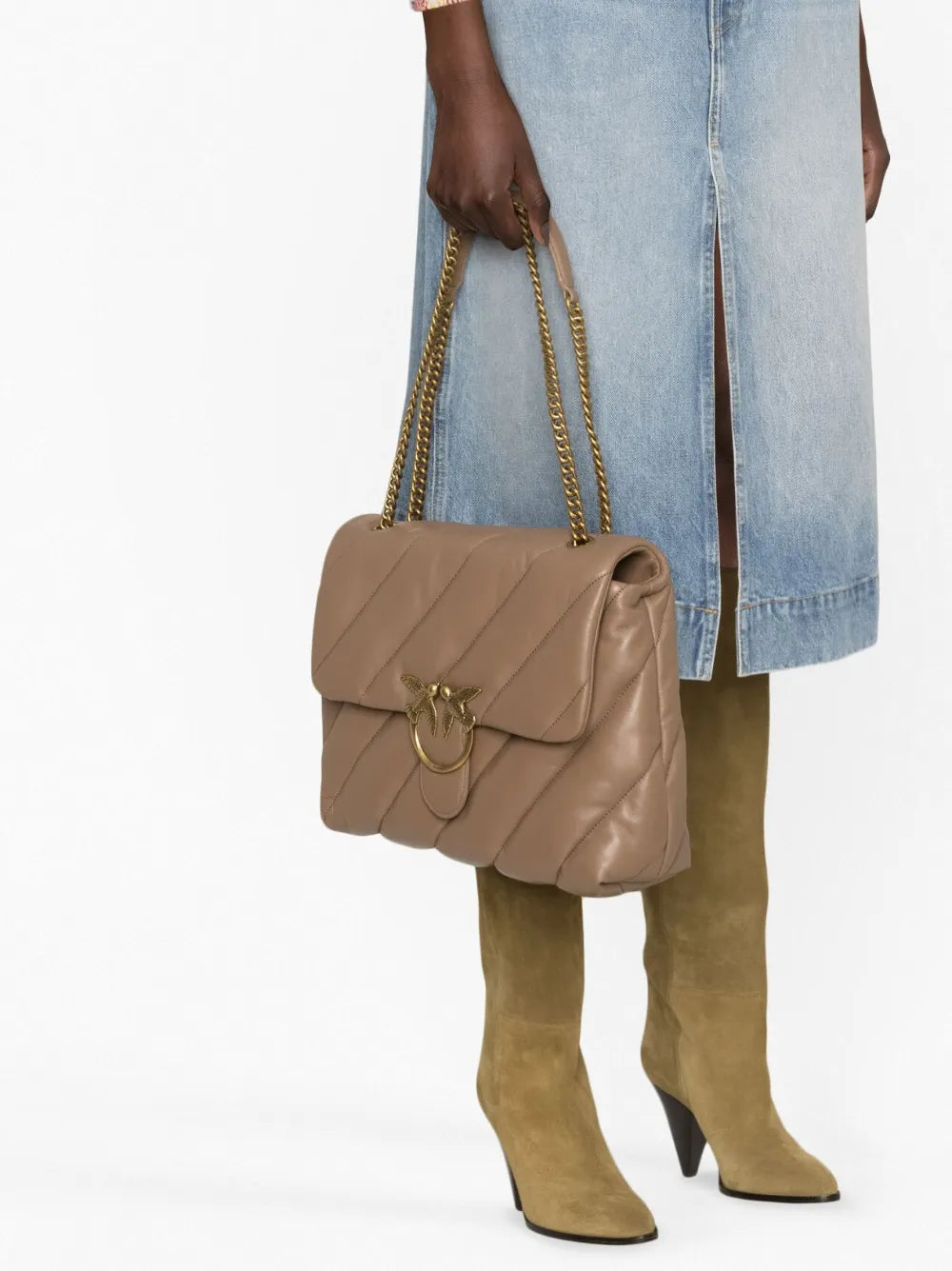 Pinko Love Big Puff Leather Shoulder Bag