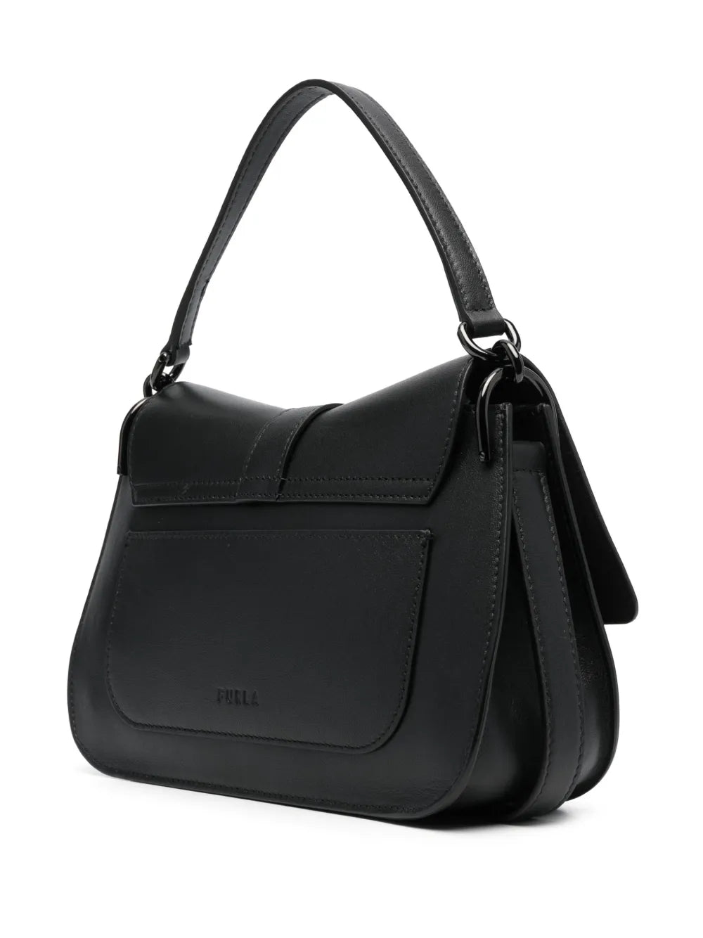 Furla Logo Plaque Leather Shoulder Bag