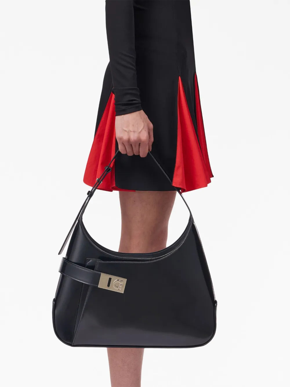 Ferragamo Hobo Gancini Buckle Shoulder Bag