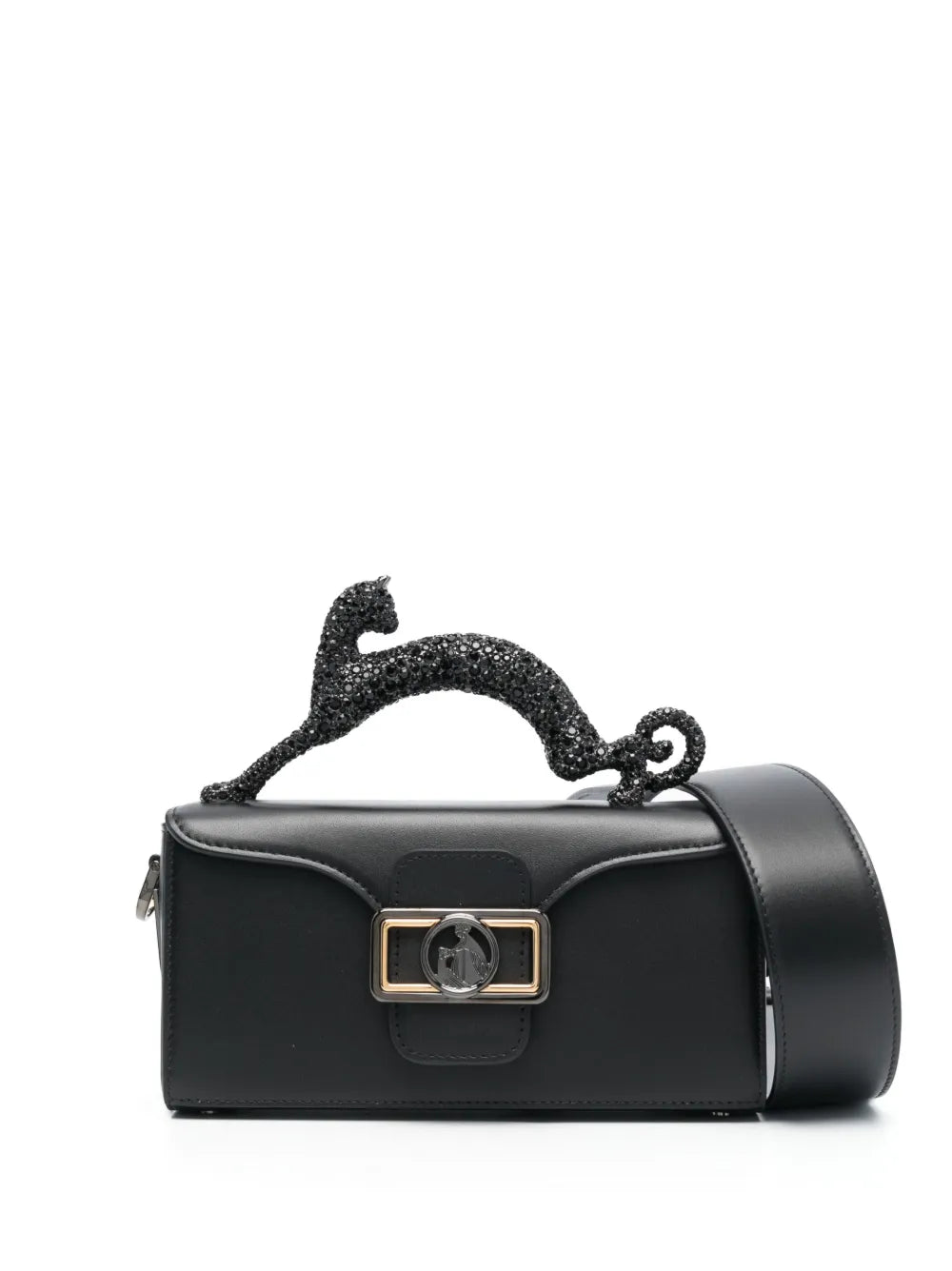Lanvin Pencil Cat Rhinestone Embellished Shoulder Bag