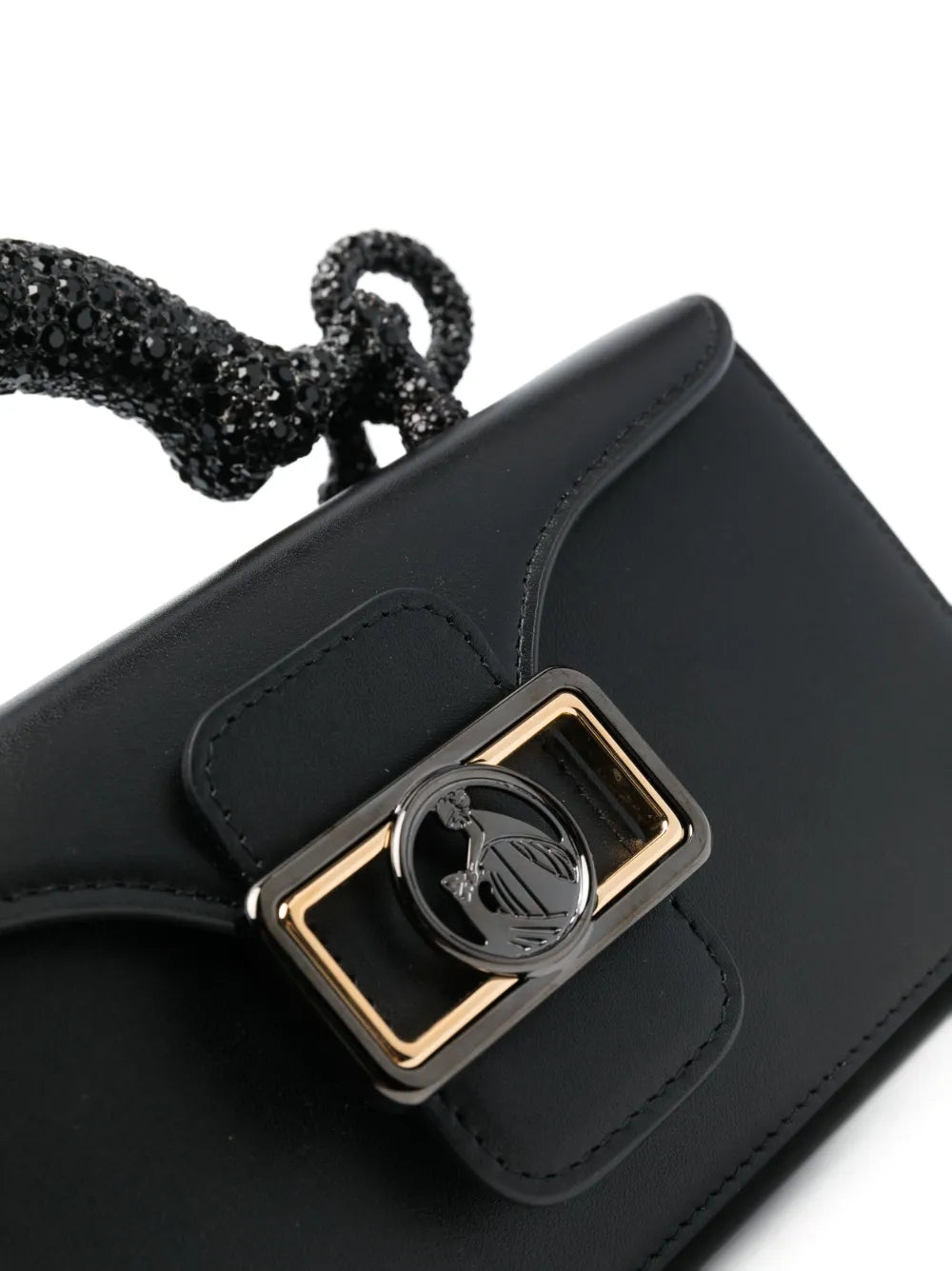 Lanvin Pencil Cat Rhinestone Embellished Shoulder Bag