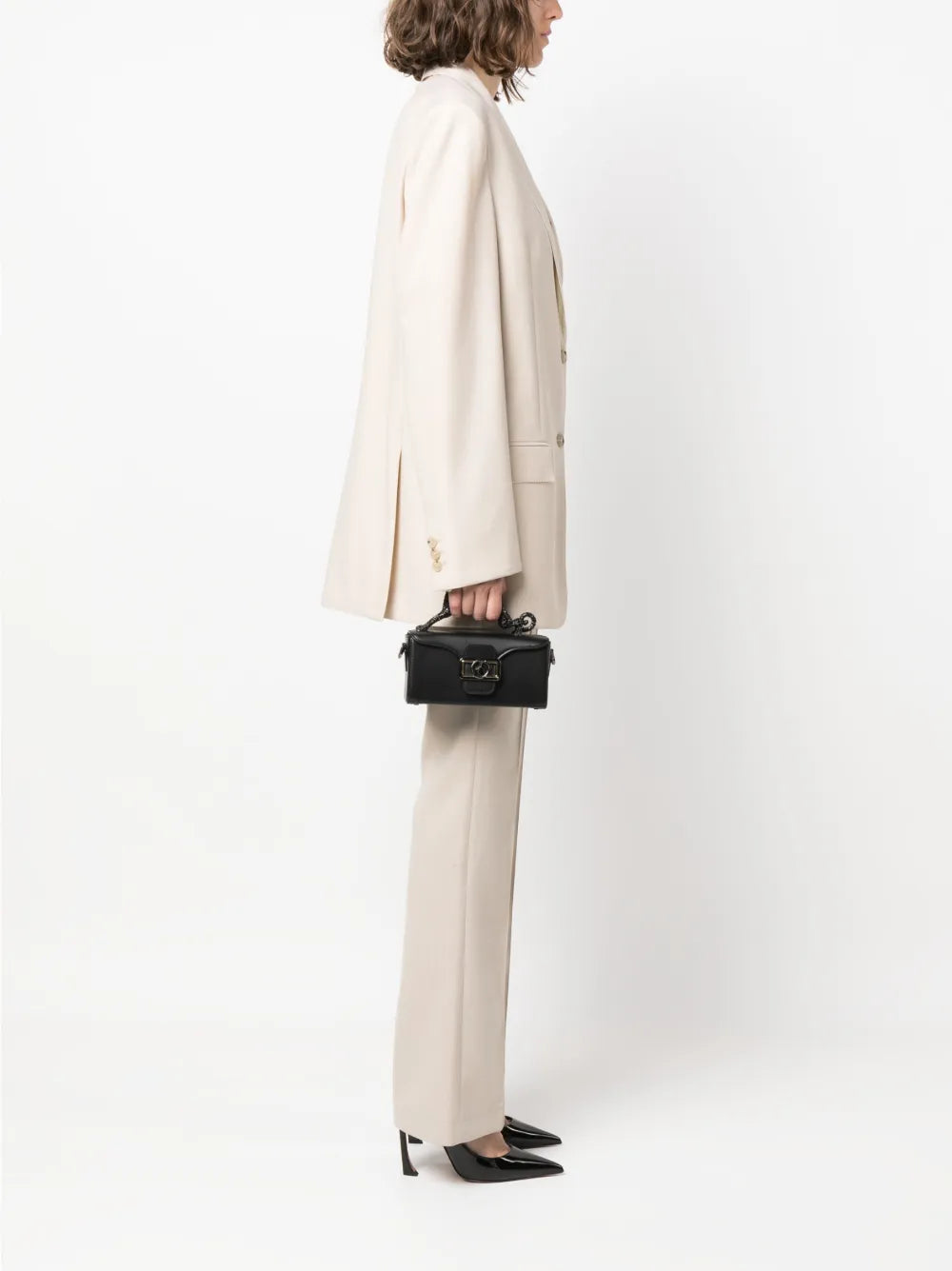 Lanvin Pencil Cat Rhinestone Embellished Shoulder Bag