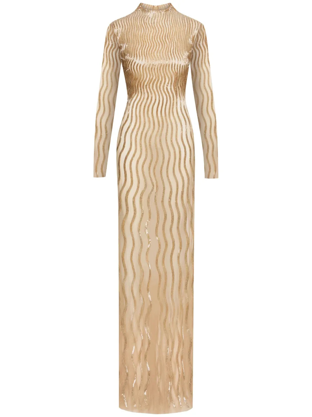 Oscar De La Renta Sequinned Wave Tulle Gown