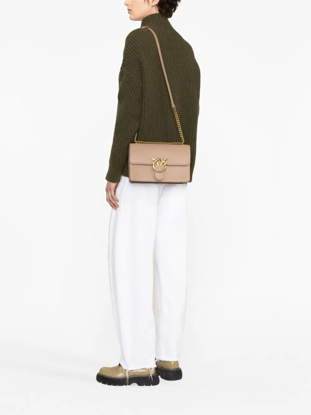 Pinko Classic Love Leather Shoulder Bag