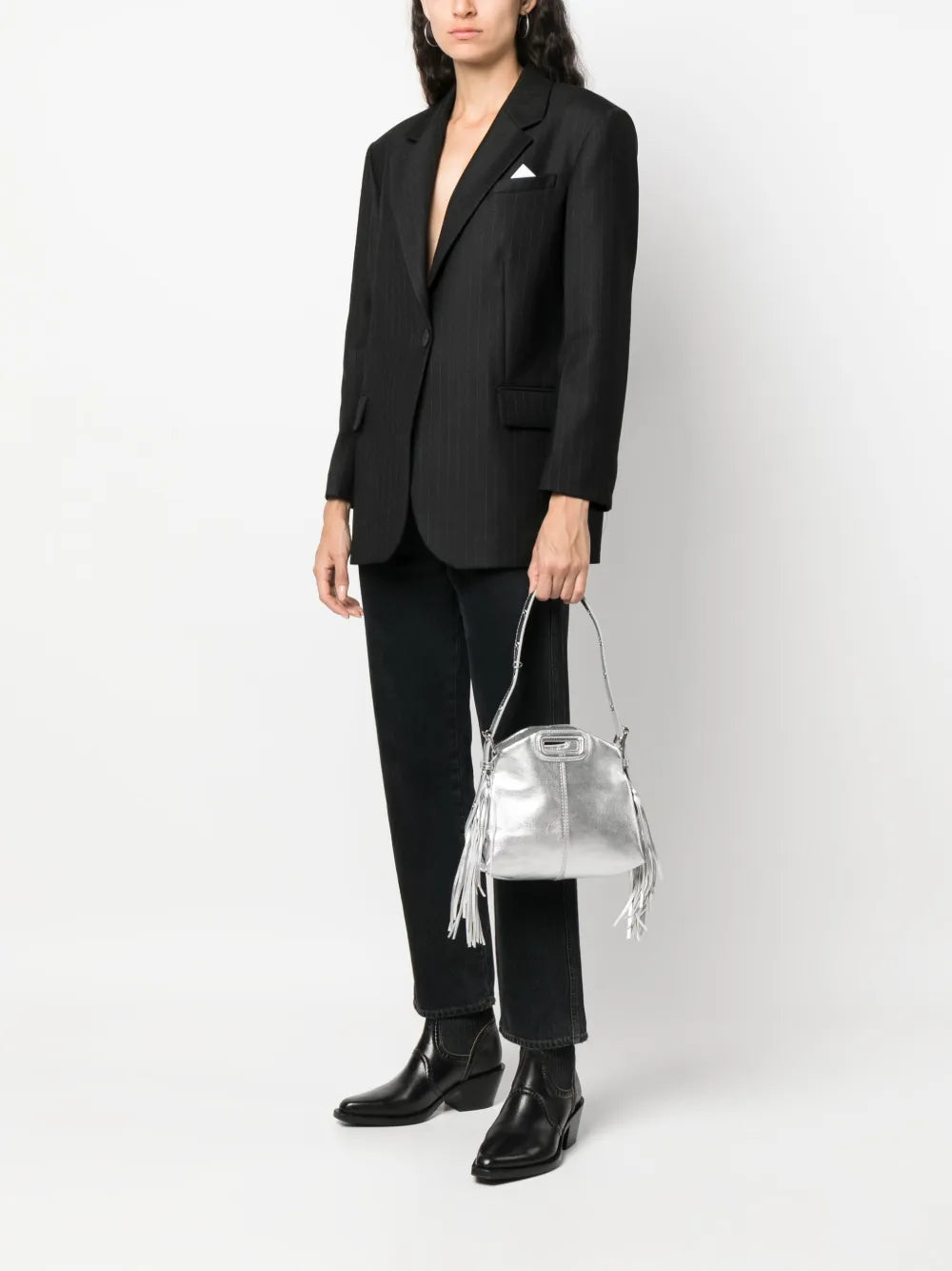 Maje Miss M Metallic Effect Leather Mini Bag