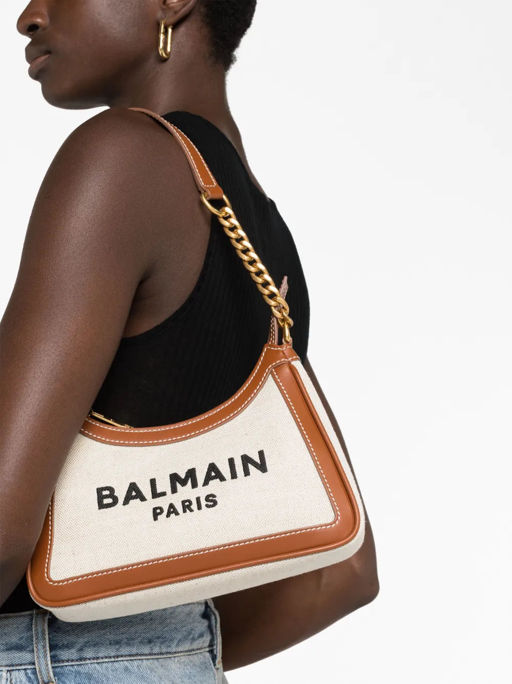 Balmain B Army Logo Print Shoulder Bag