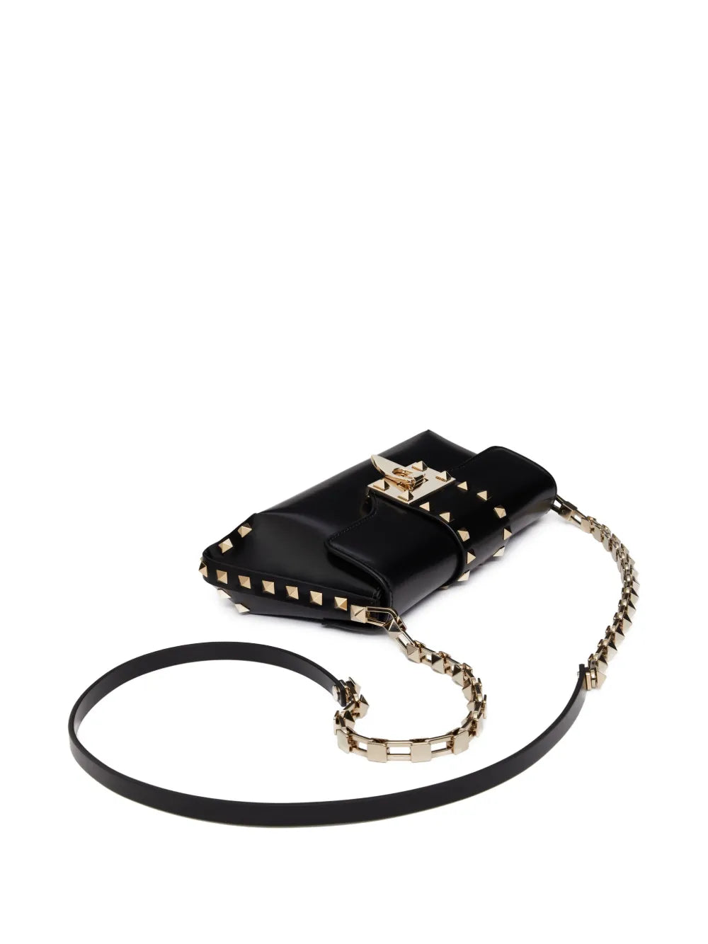 Valentino Garavani Rockstud Brushed Leather Shoulder Bag