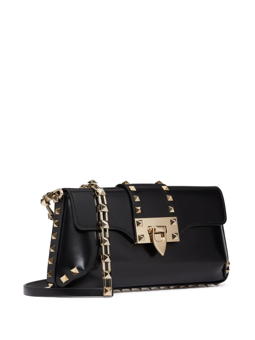 Valentino Garavani Rockstud Brushed Leather Shoulder Bag