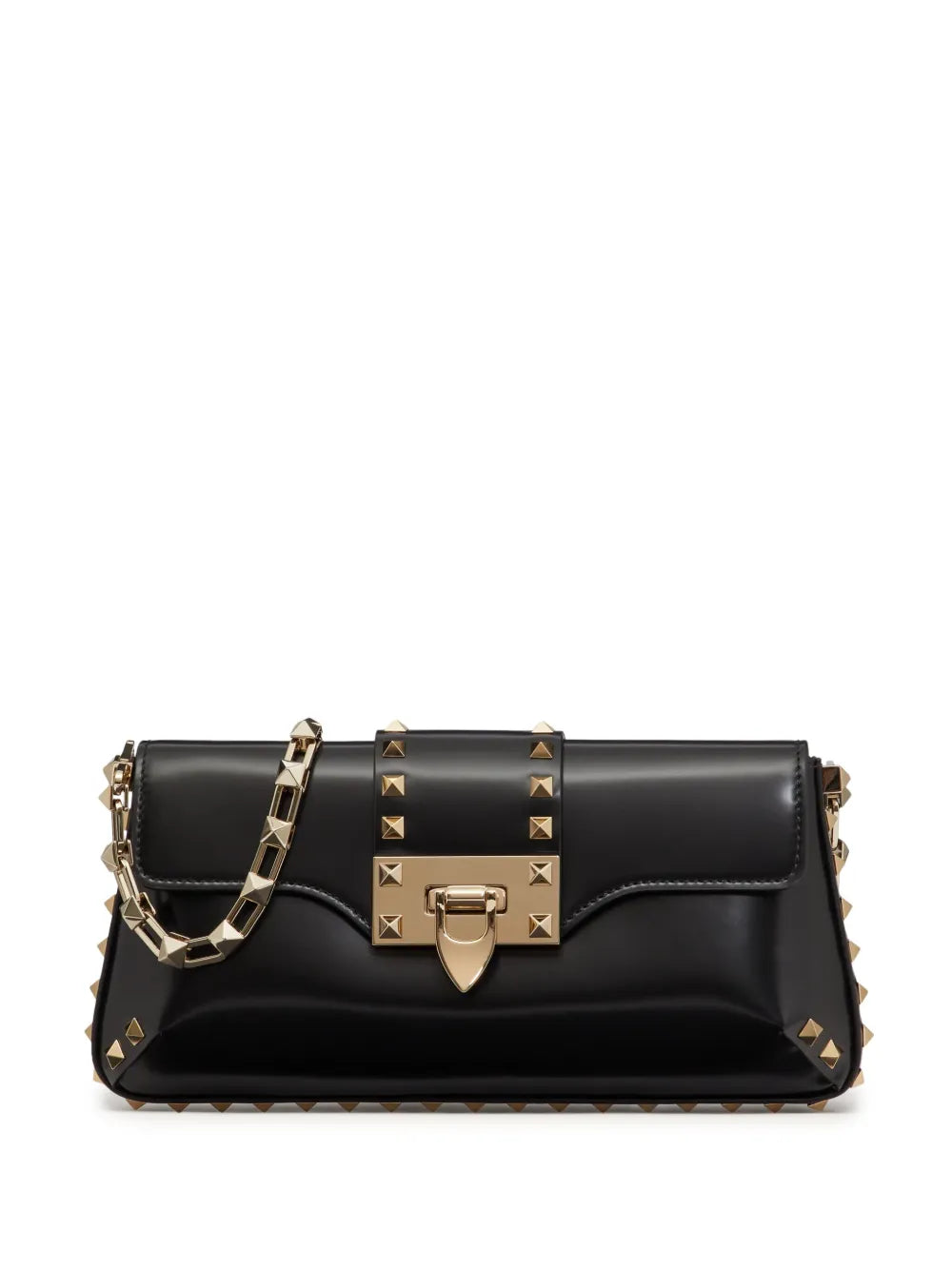 Valentino Garavani Rockstud Brushed Leather Shoulder Bag