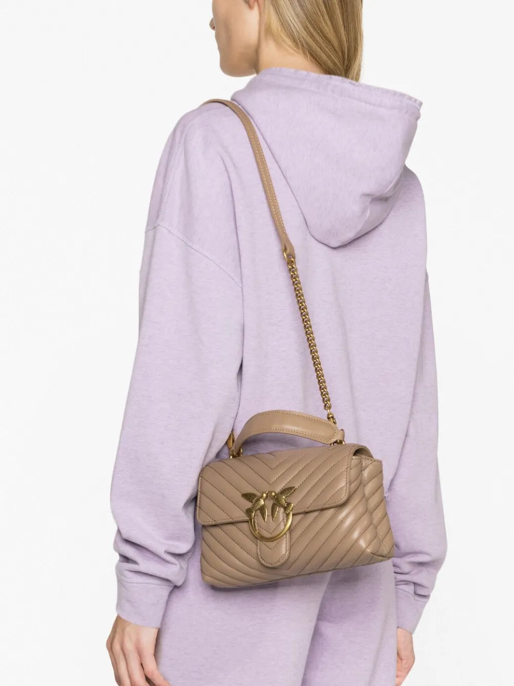 Pinko Mini Lady Love Quilted Leather Shoulder Bag