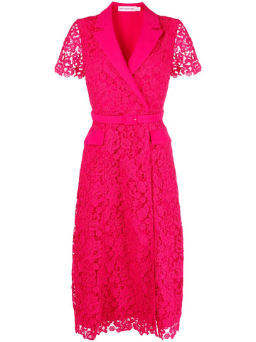 Self Portrait Belted Lace Midi Dress