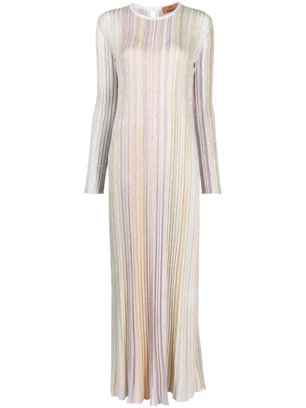 Missoni Sequin Embellished Striped Pleated Dress