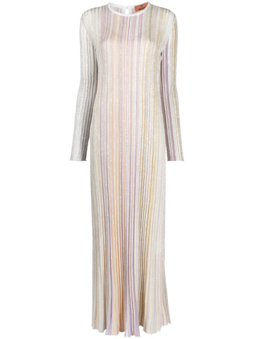 Missoni Sequin Embellished Striped Pleated Dress