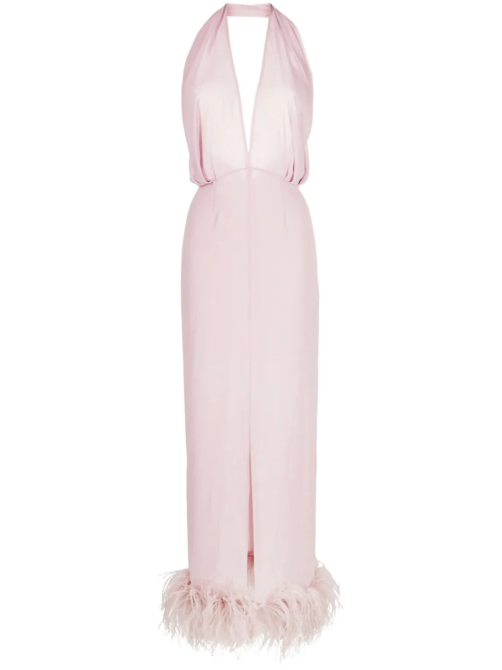 16Arlington Isolde Feather Trim Halterneck Dress