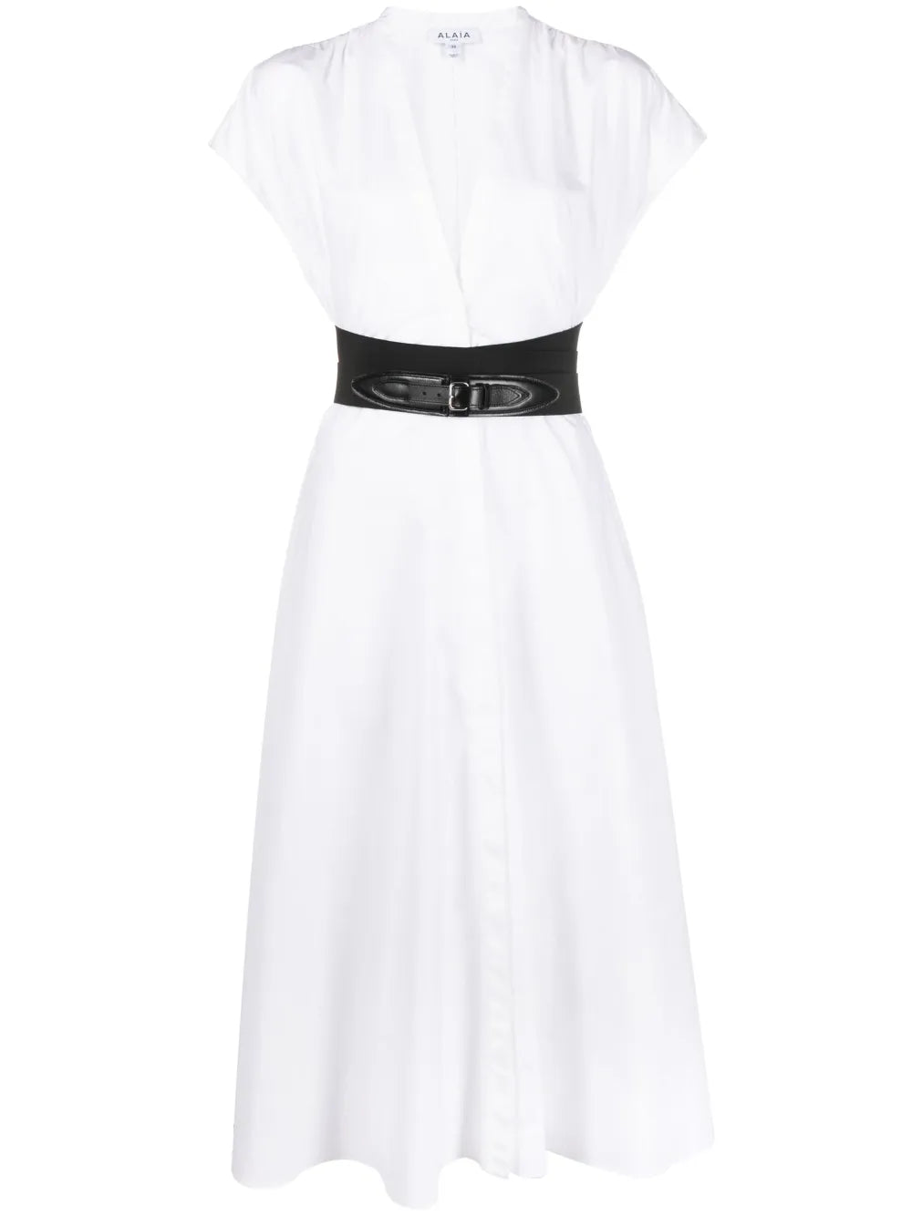 Alaia Belted A Line Midi Dress