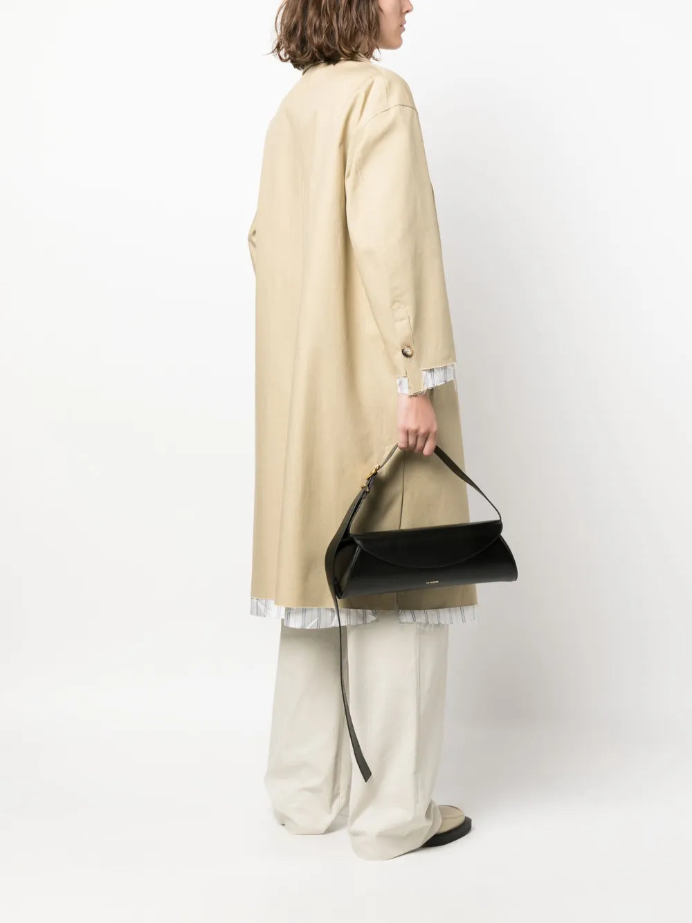 Jil Sander Large Cannolo Leather Shoulder Bag