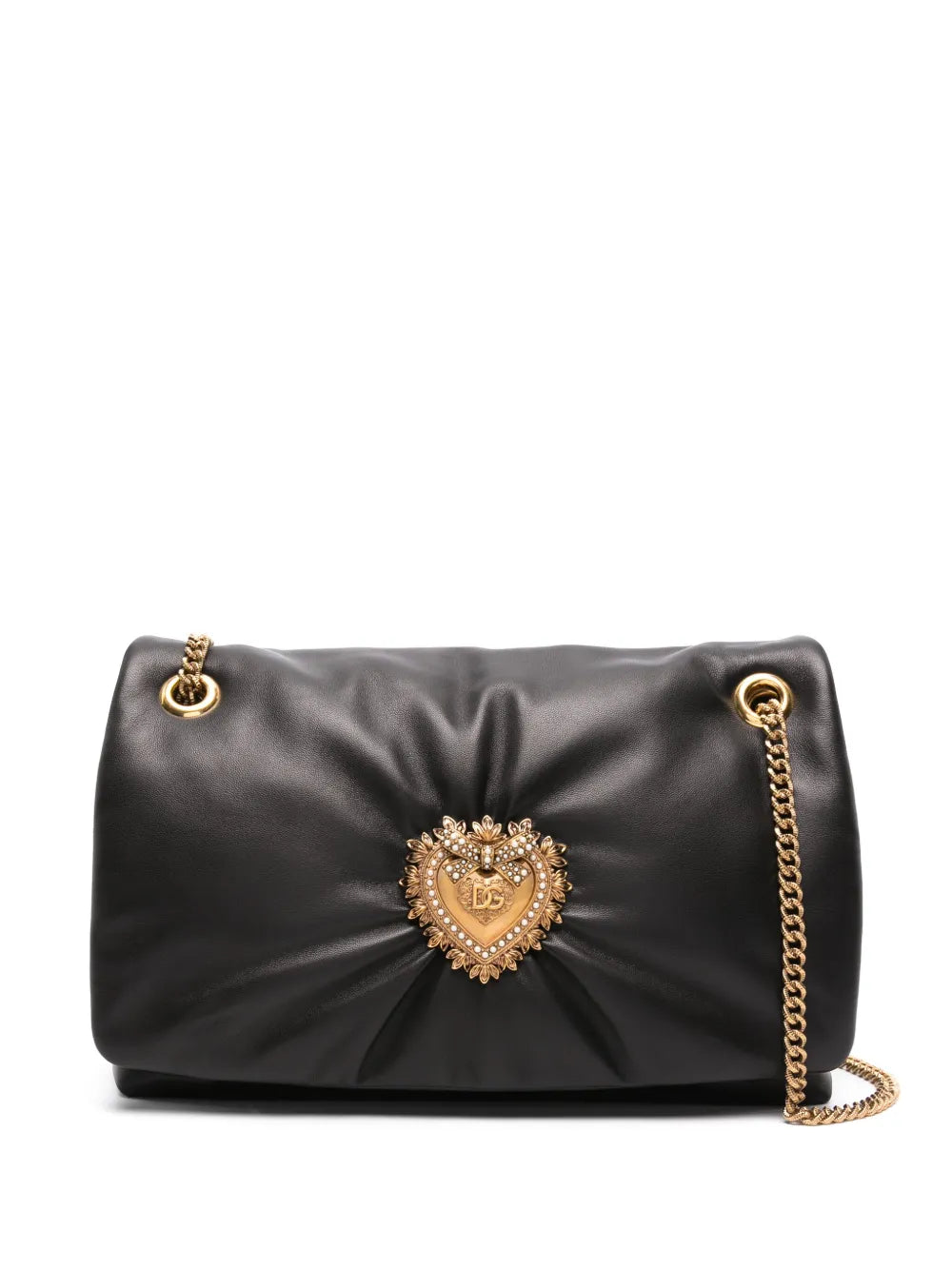 Dolce Gabbana Medium Devotion Soft Leather Shoulder Bag