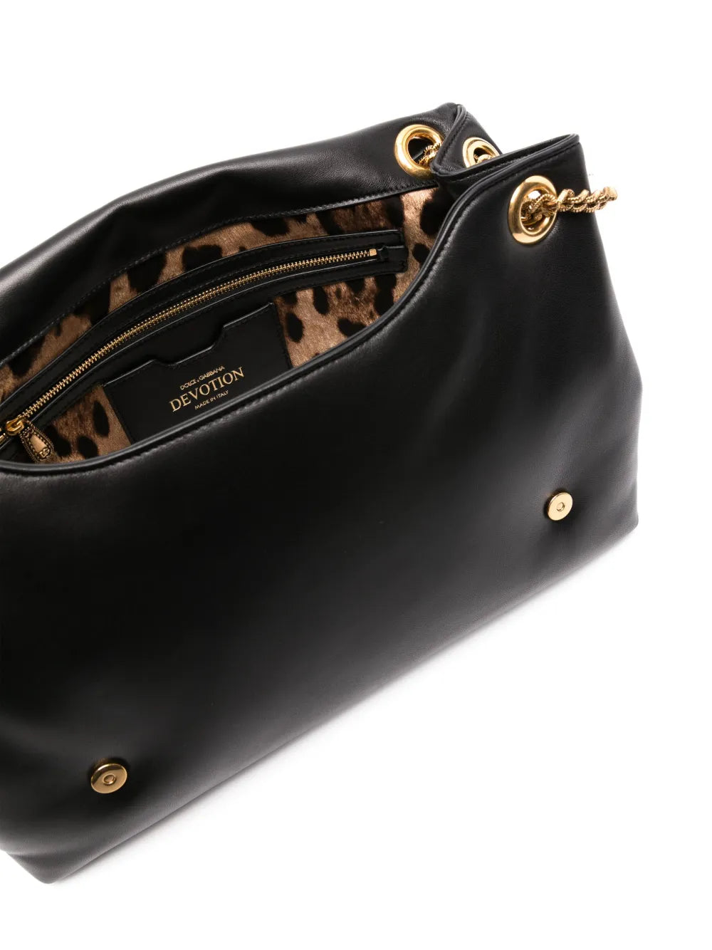 Dolce Gabbana Medium Devotion Soft Leather Shoulder Bag