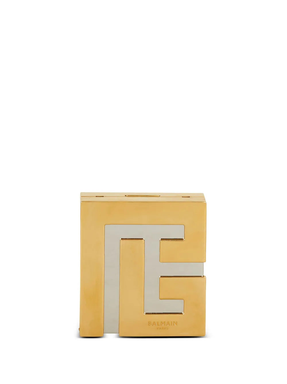 Balmain Logo Plaque Metal Clutch Bag