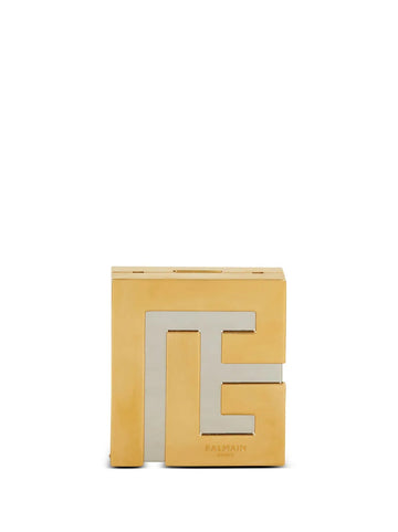 Balmain Logo Plaque Metal Clutch Bag