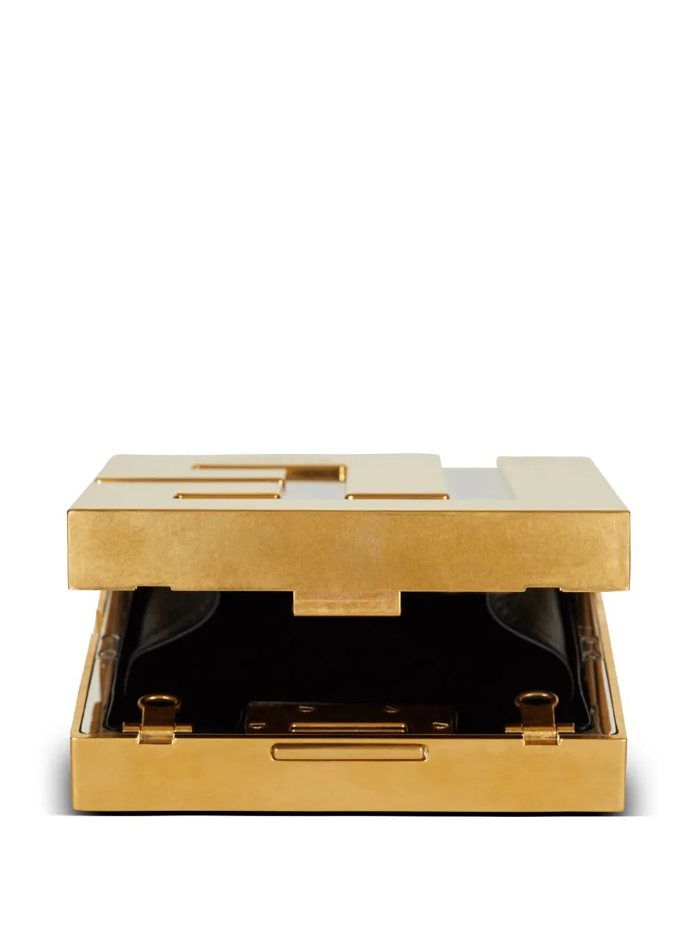 Balmain Logo Plaque Metal Clutch Bag