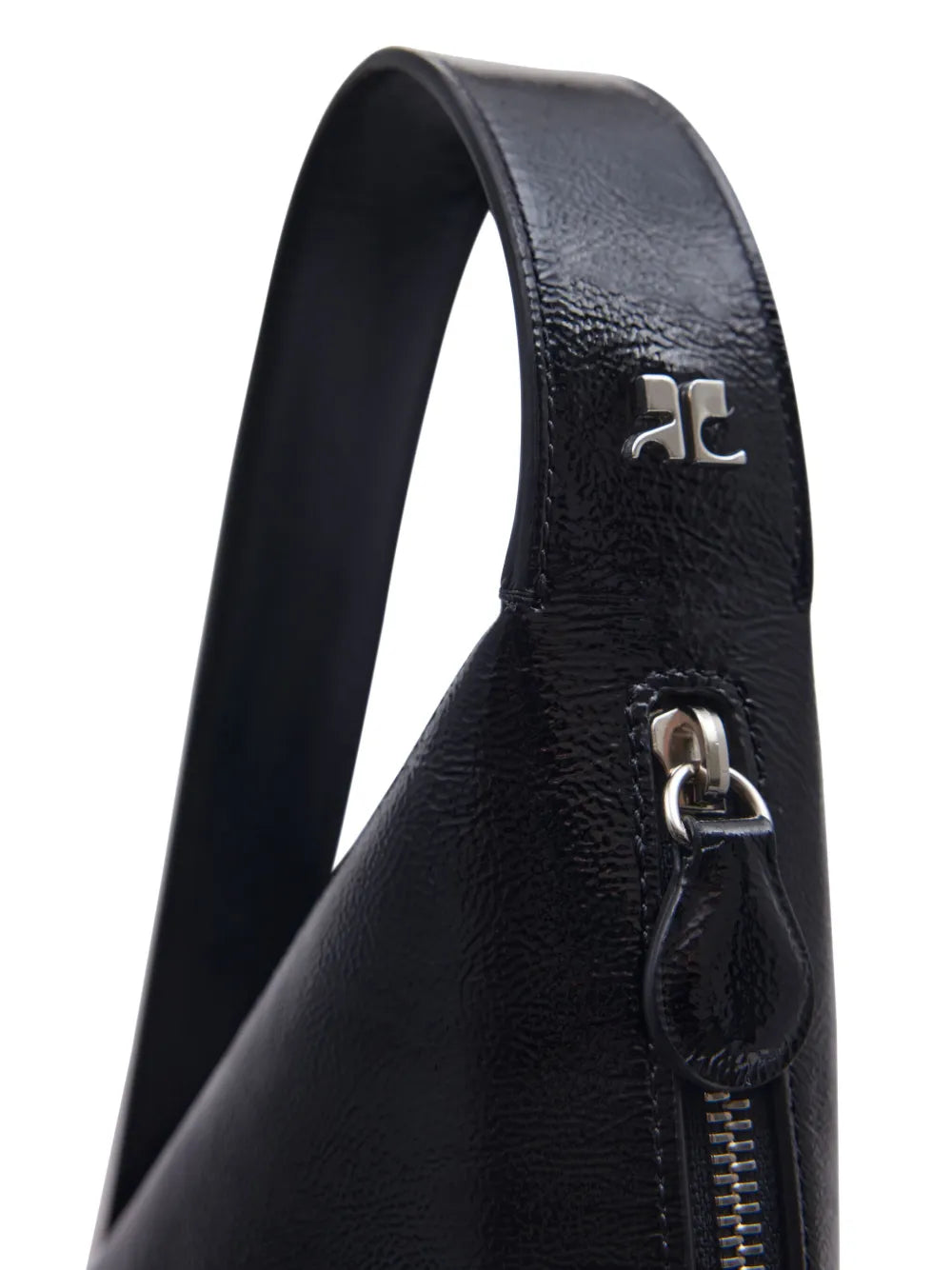 Courreges One Naplack Leather Shoulder Bag