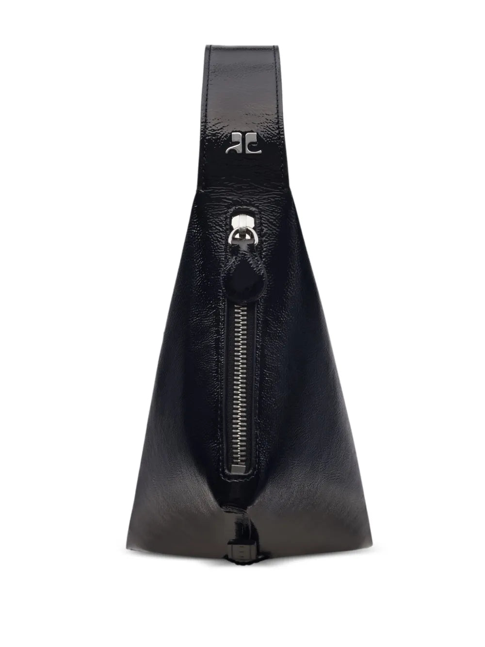 Courreges One Naplack Leather Shoulder Bag