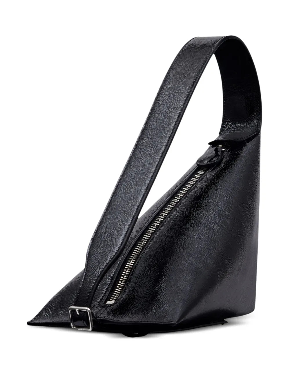 Courreges One Naplack Leather Shoulder Bag