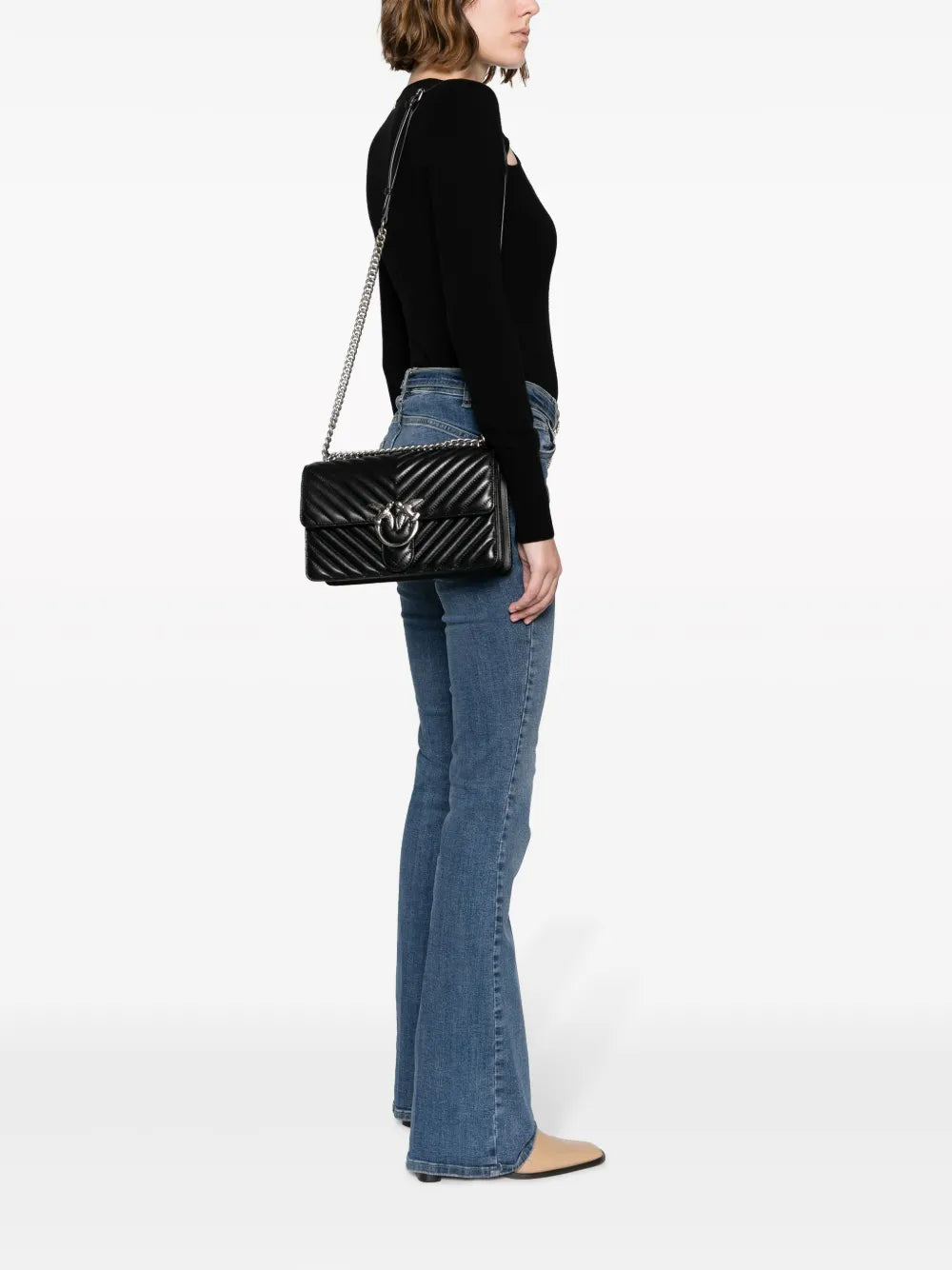 Pinko Love Bird Quilted Shoulder Bag