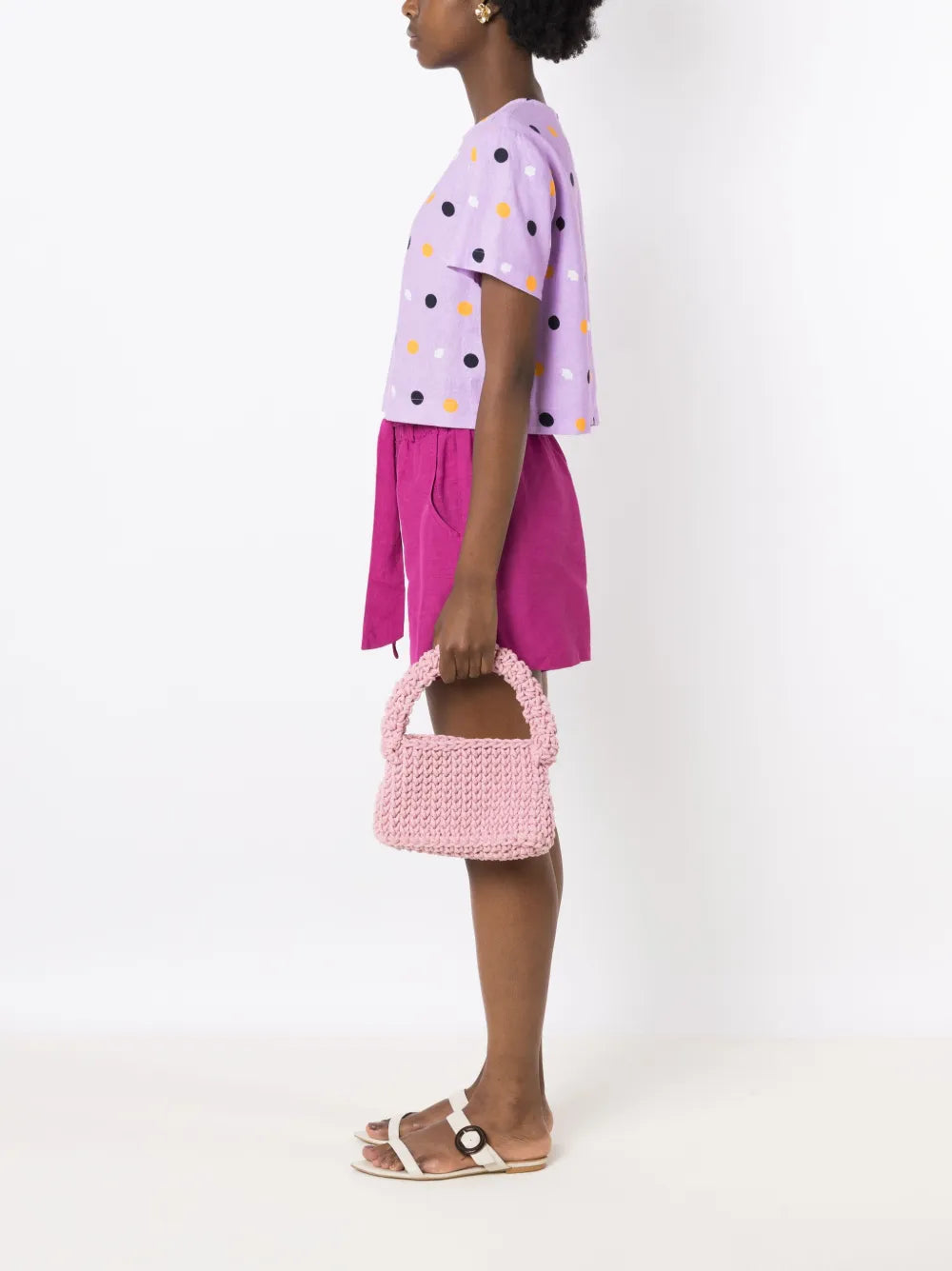 Nannacay Nicoletta Crochet Knit Shoulder Bag