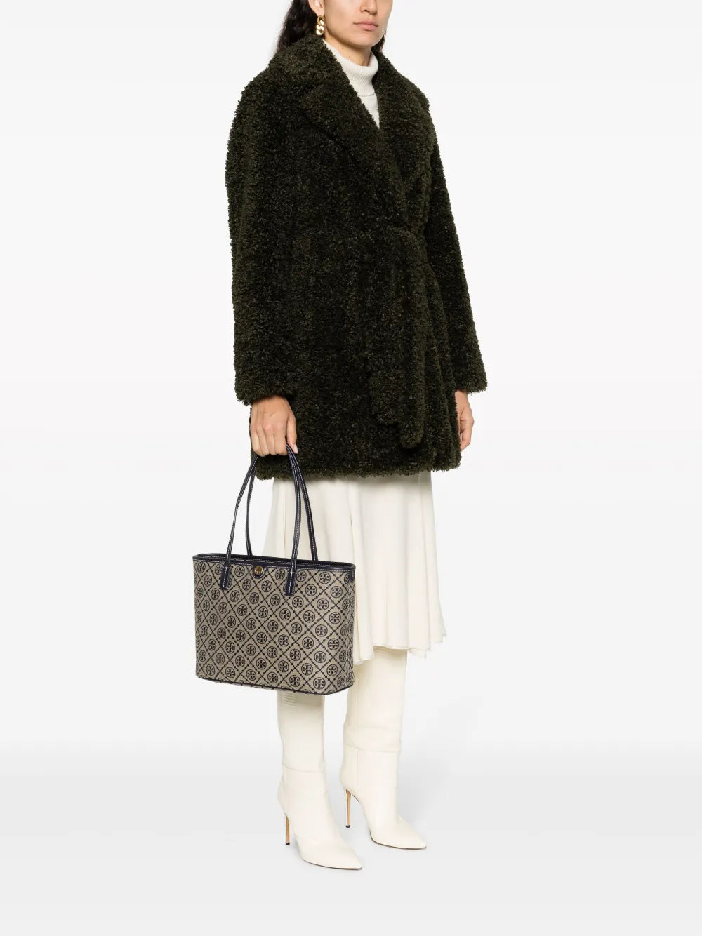 Tory Burch Small T Monogram Zip Tote Bag