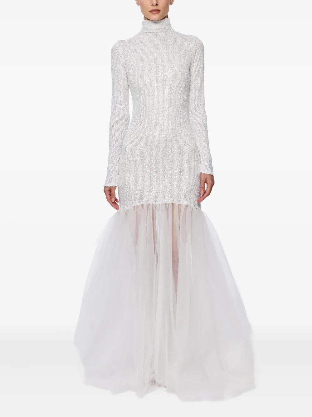 Atu Body Couture High Neck Sequin Mermaid Gown