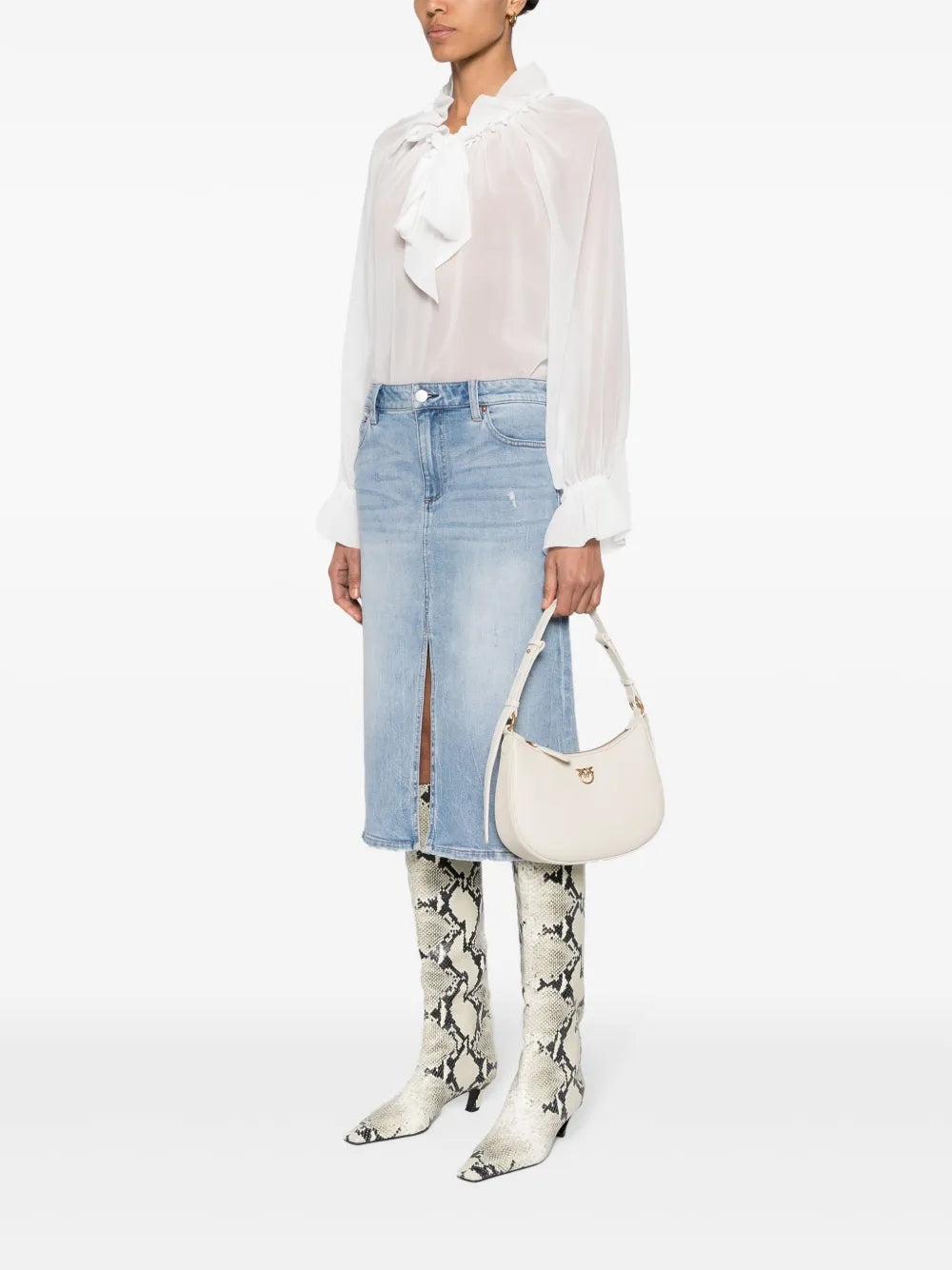 Pinko Love Birds Leather Shoulder Bag