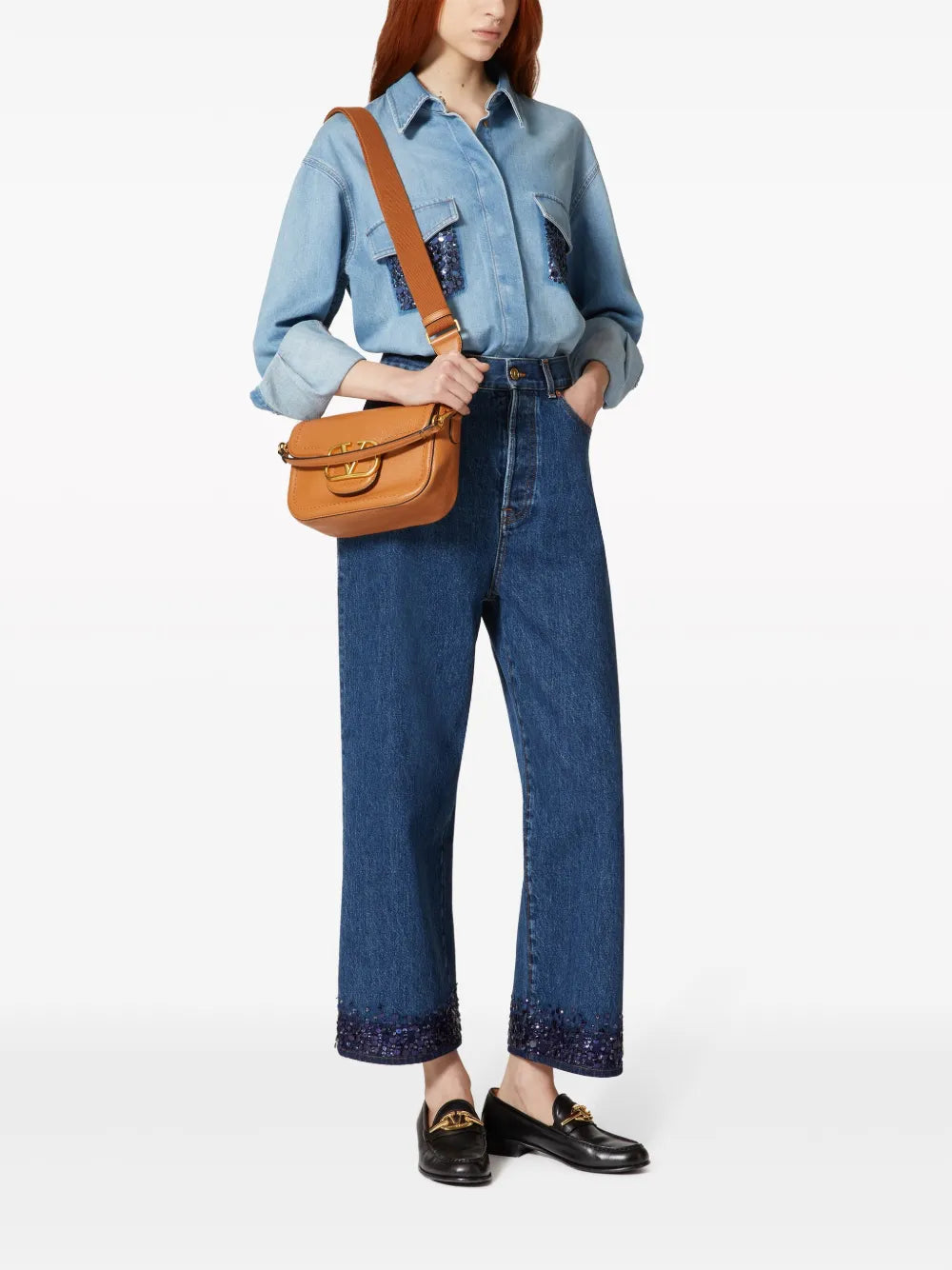 Valentino Garavani Alltime Leather Shoulder Bag