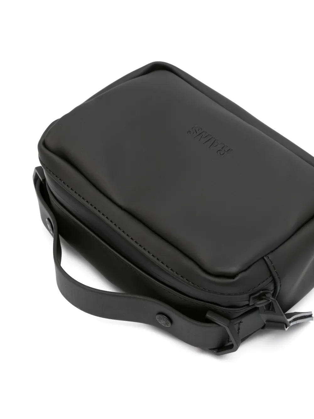 Rains Logo Debossed Faux Leather Shoulder Bag
