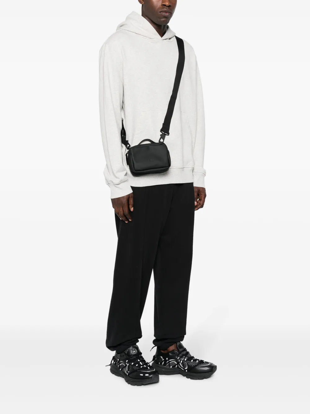 Rains Logo Debossed Faux Leather Shoulder Bag